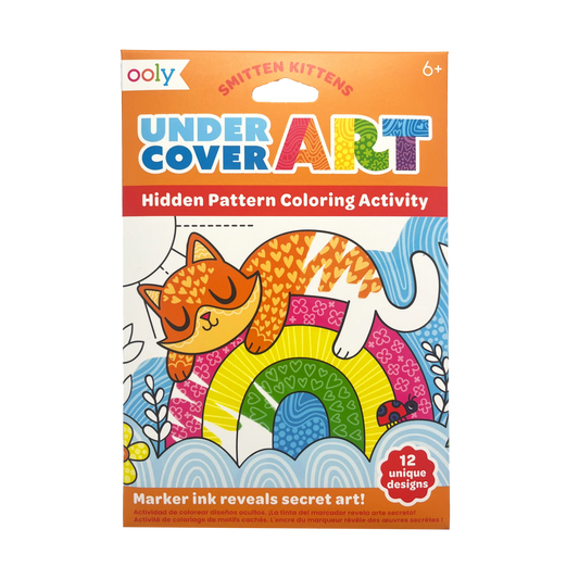 Undercover Art Hidden Pattern Coloring Activity- Kittens (12 PCS)
