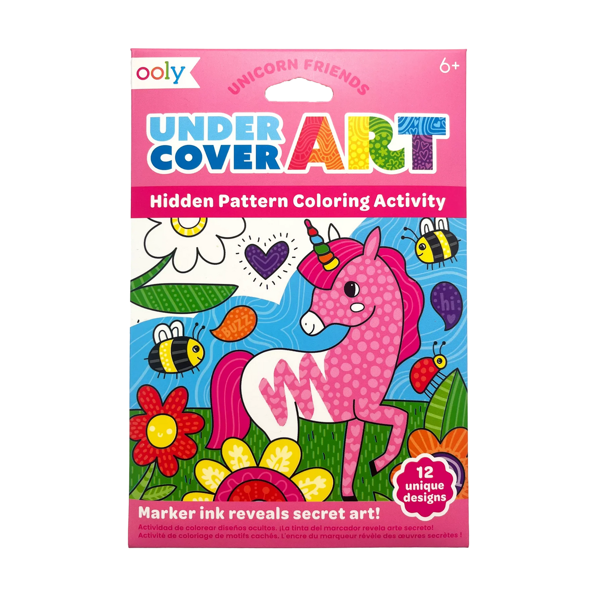 Undercover Art Hidden Pattern Coloring Activity- Unicorns (12 PCS)