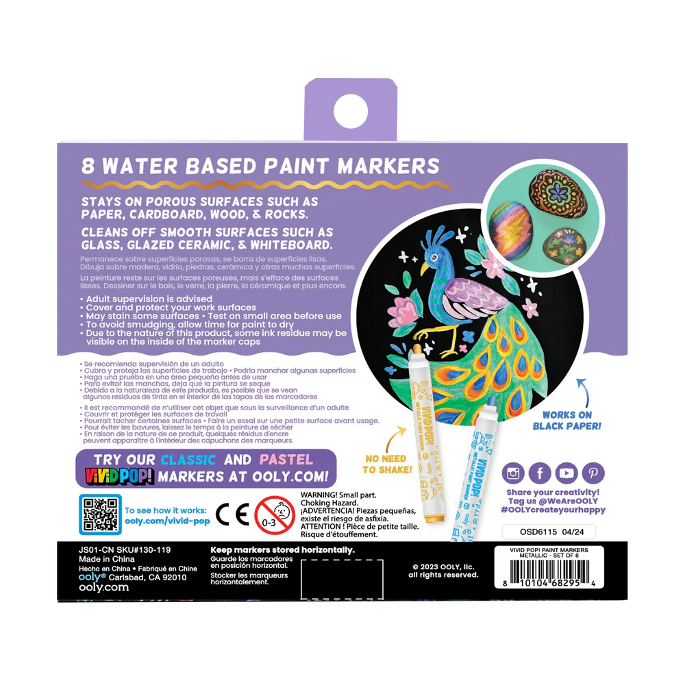 Vivid Pop!: Opaque Water-Based Paint Markers - Metallic