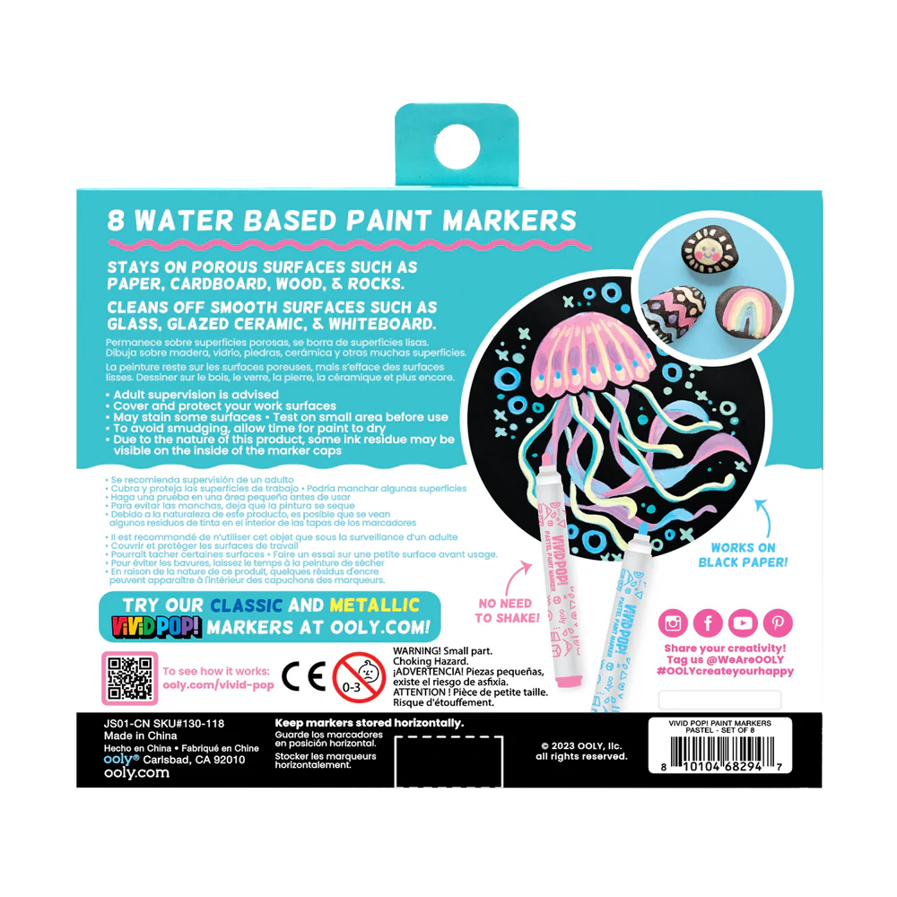 Vivid Pop!: Opaque Water-Based Paint Markers - Pastel