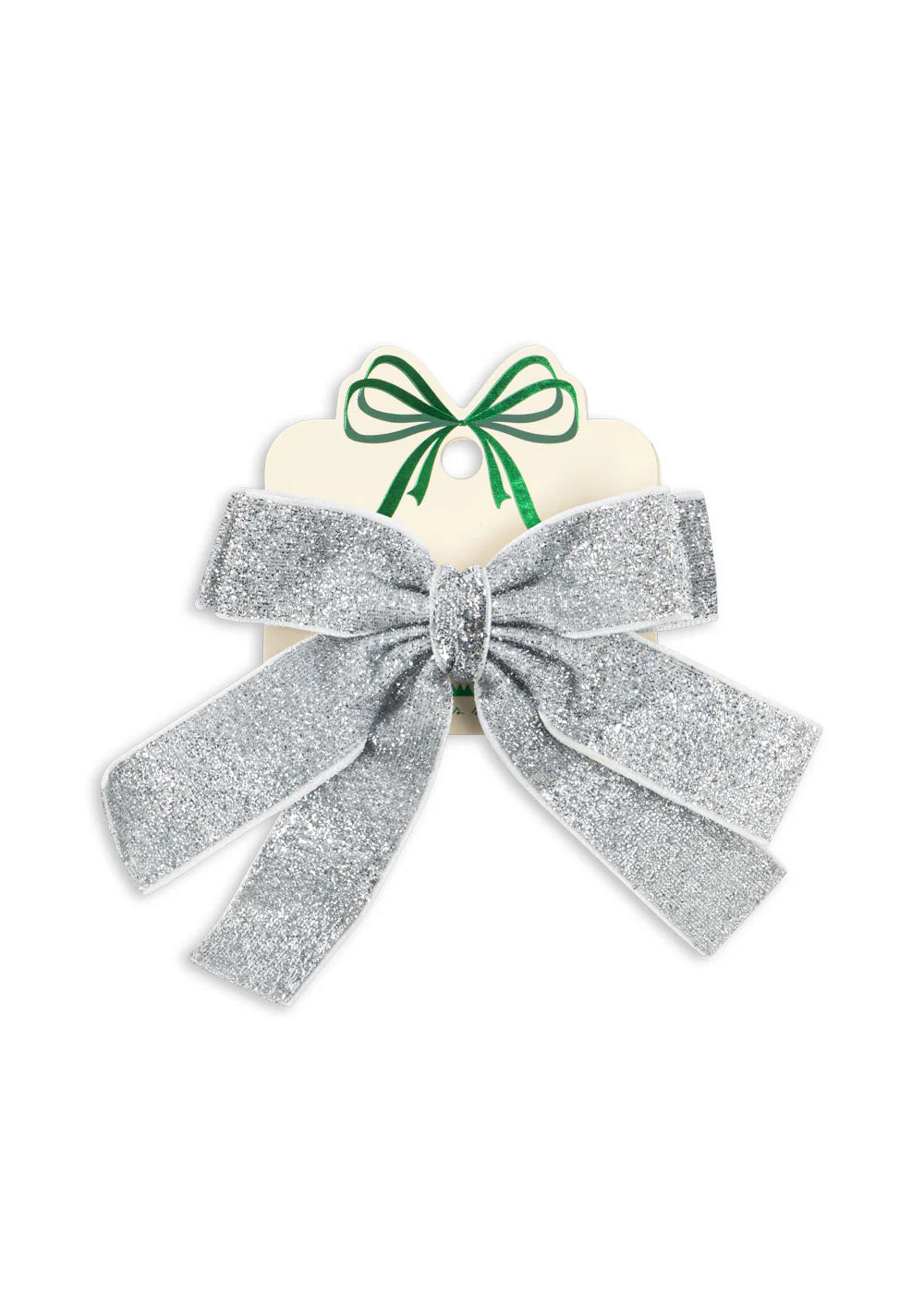 Glitter Velvet Double Bow Hair Barrette