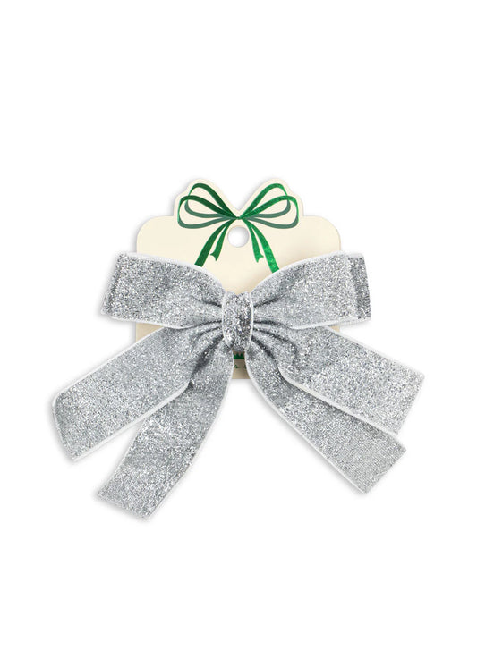 Glitter Velvet Double Bow Hair Barrette