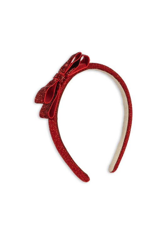 Velvet Bow Hairbrace- Red