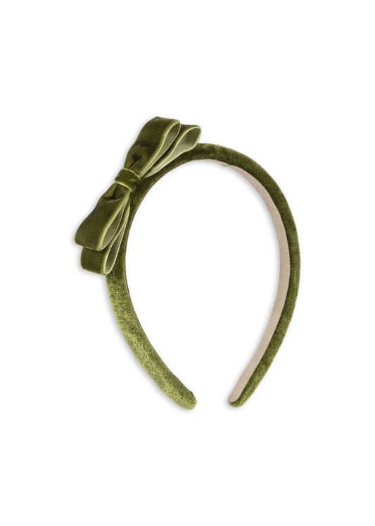 Velvet Bow Hairbrace- Green