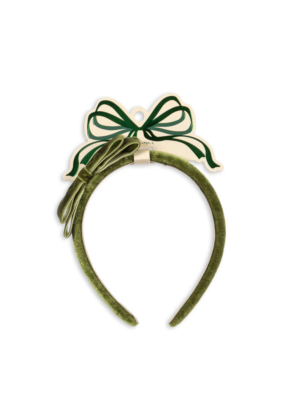 Velvet Bow Hairbrace- Green