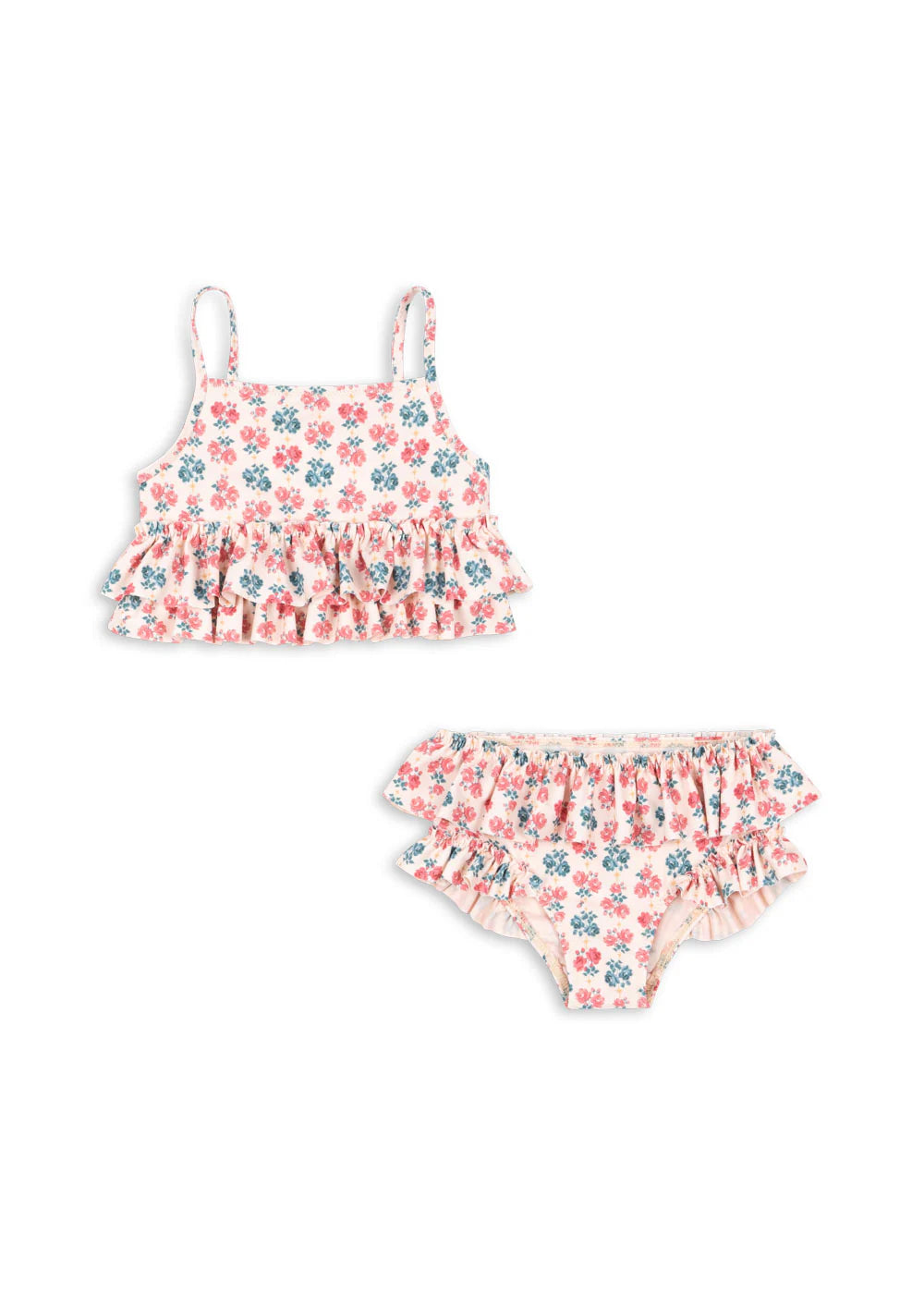 Manuca Frill Swimsuit-Rose- Girls Swimwear