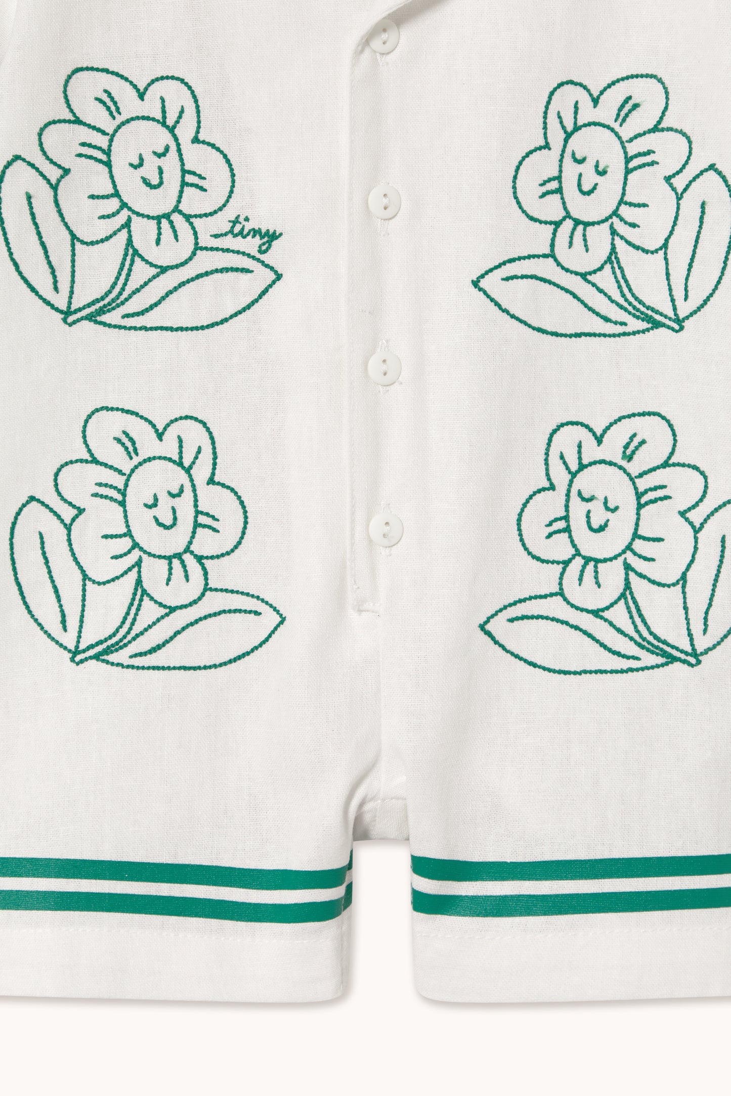 Daisies Linen Romper-  Baby One Piece