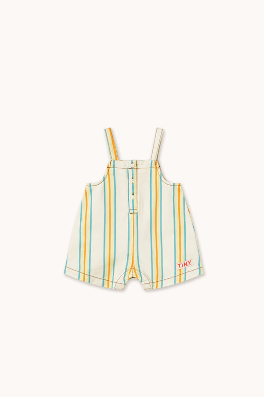 MultiStripes Dungaree- Baby Offwhite Onesie