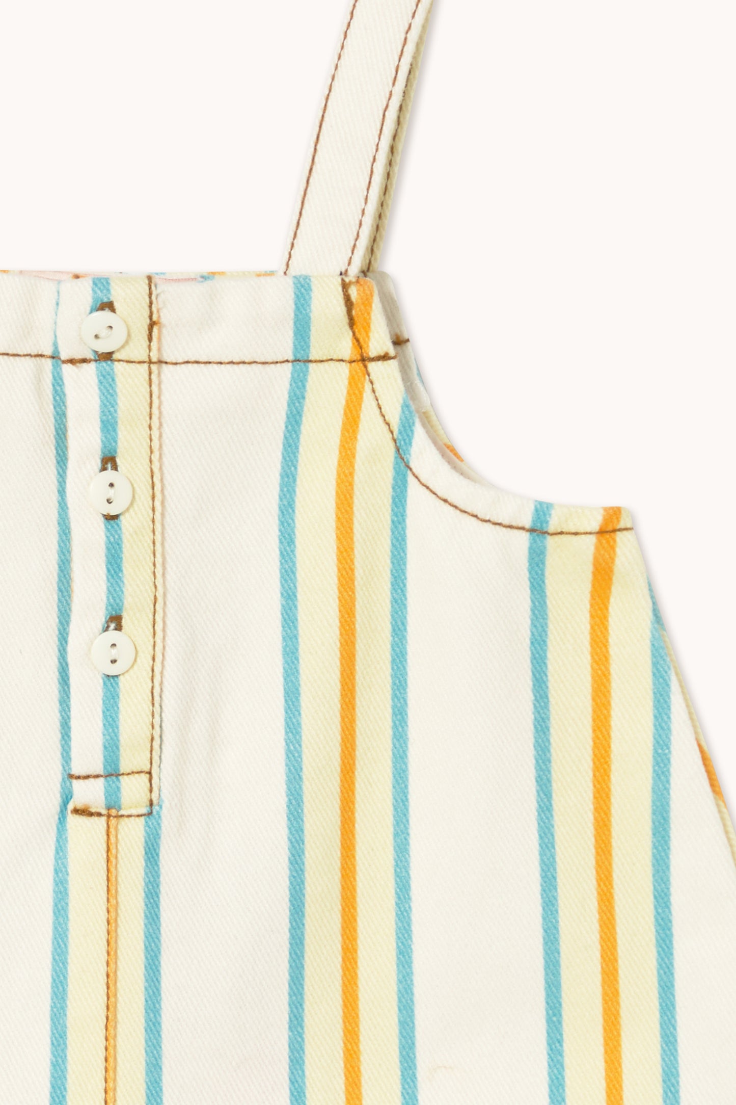 MultiStripes Dungaree- Baby Offwhite Onesie