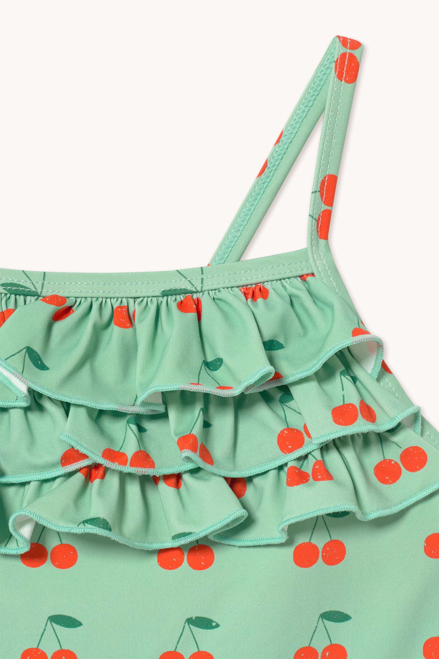 Cherries Kids Swimsuit- Washed Emerald