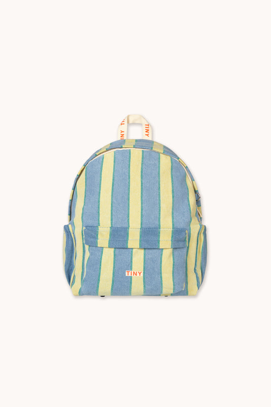 Retro Striped Backpack- Kids Denim Bag