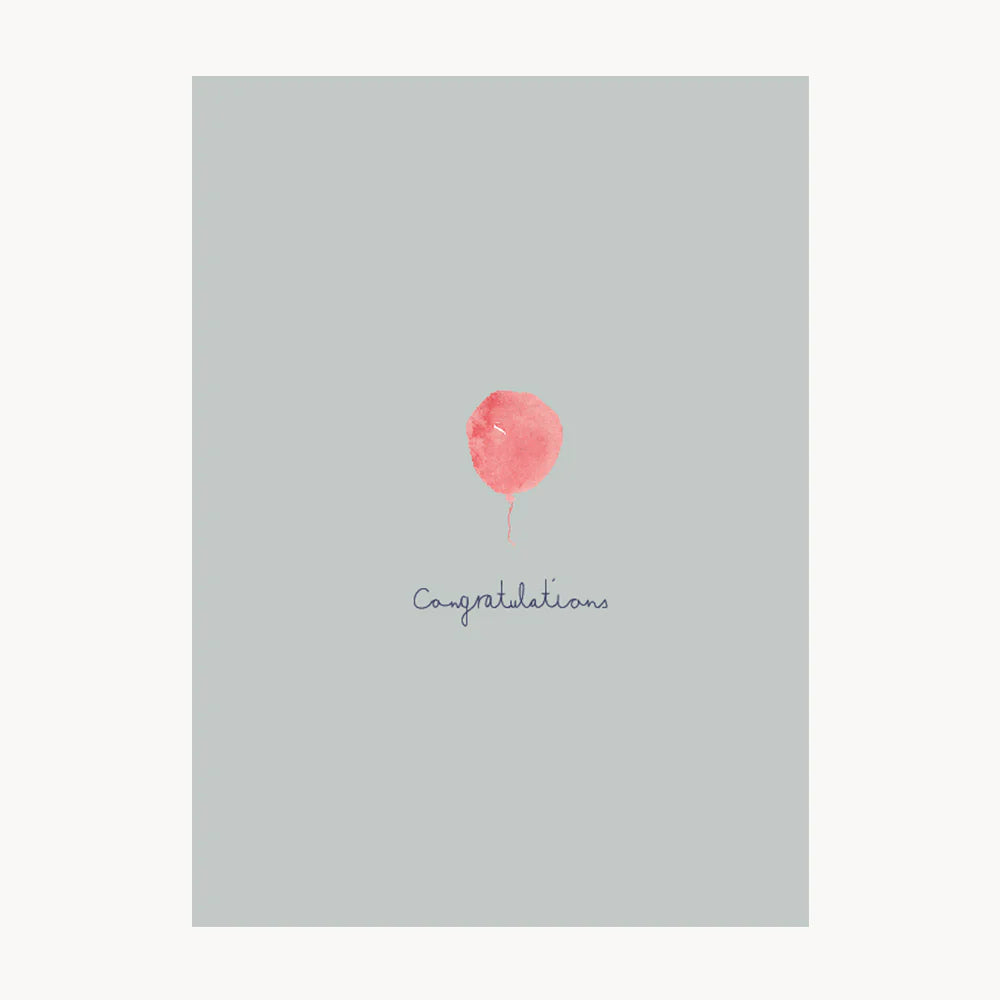 Congratulations Pink Balloon- Greeting Card