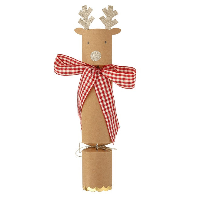Gingham Bow Reindeer Crackers