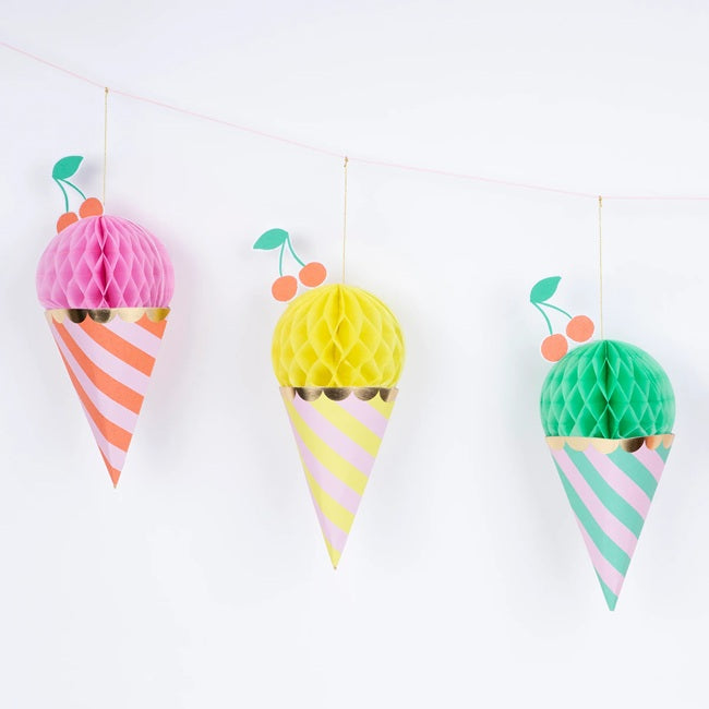Ice Cream Honeycomb Garland