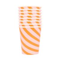 Pink & Orange Stripy Cups