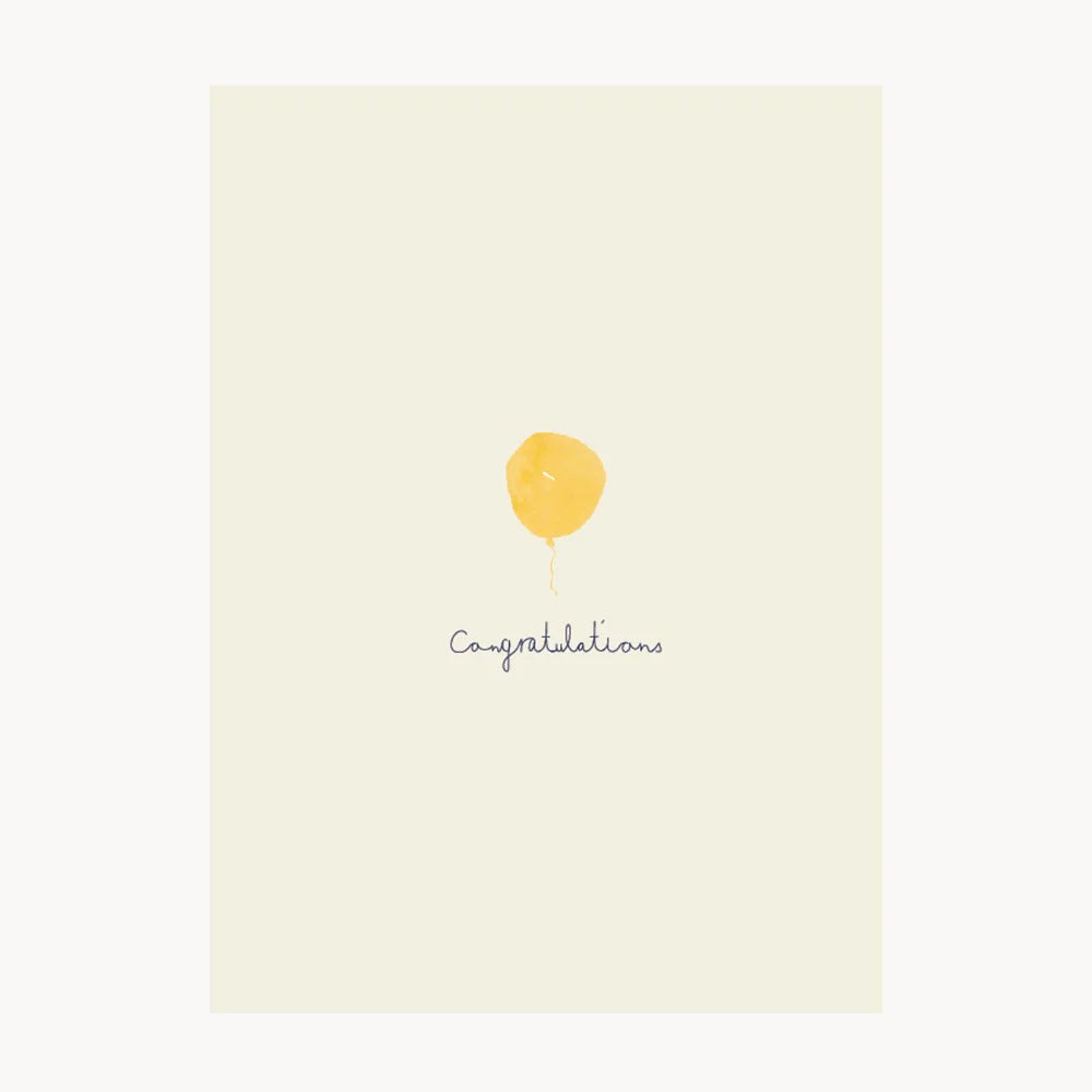 Congratulations Yellow Balloon- Greeting Card