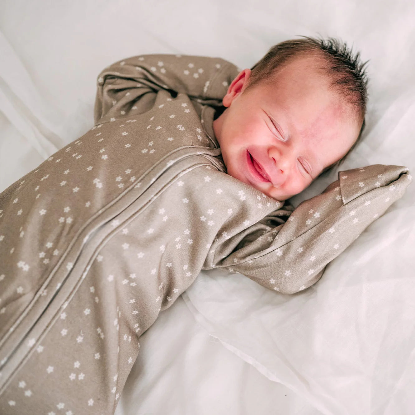 Taupe Daisies- Sleepsuit