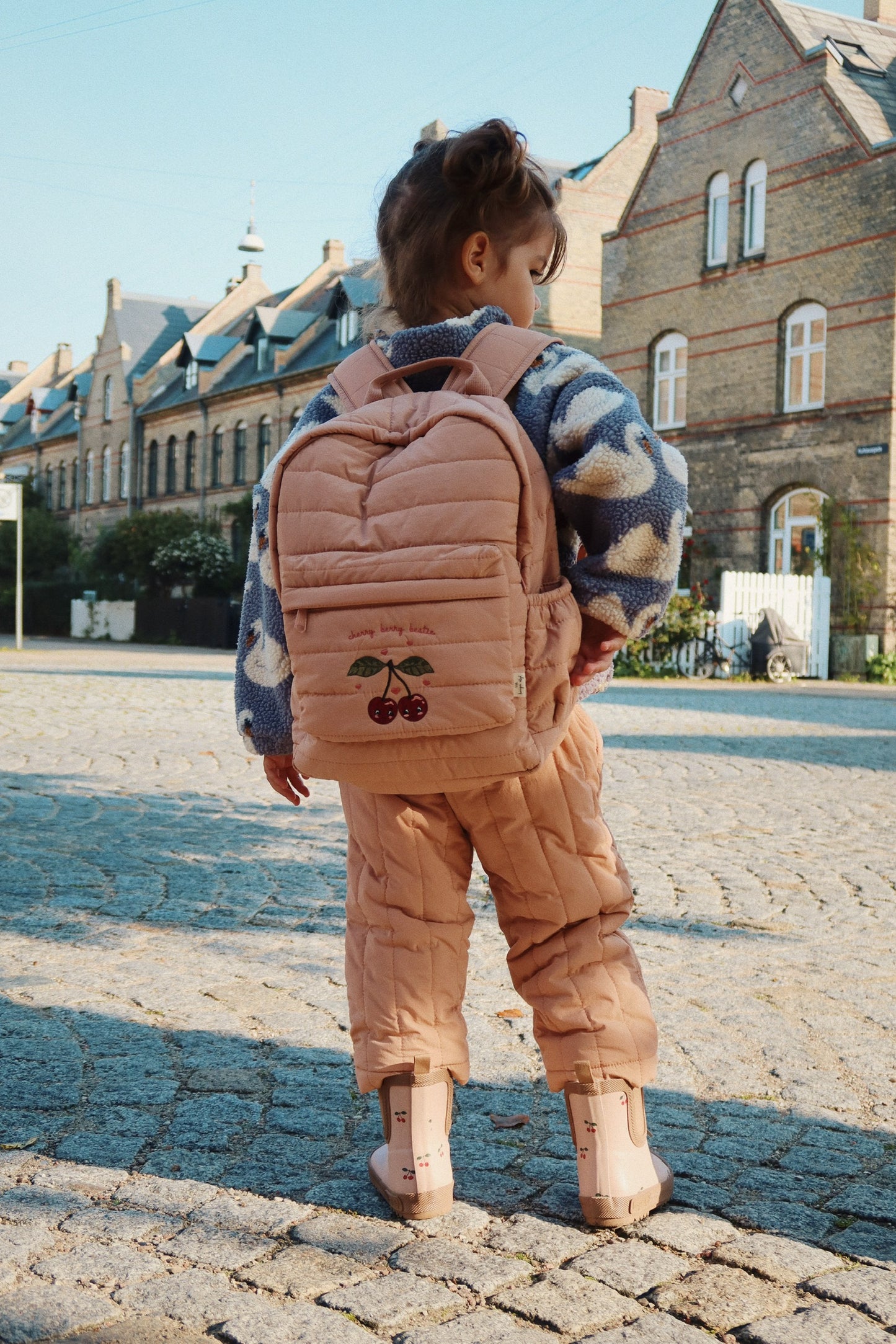 Juno Quilted backpack- Cherry