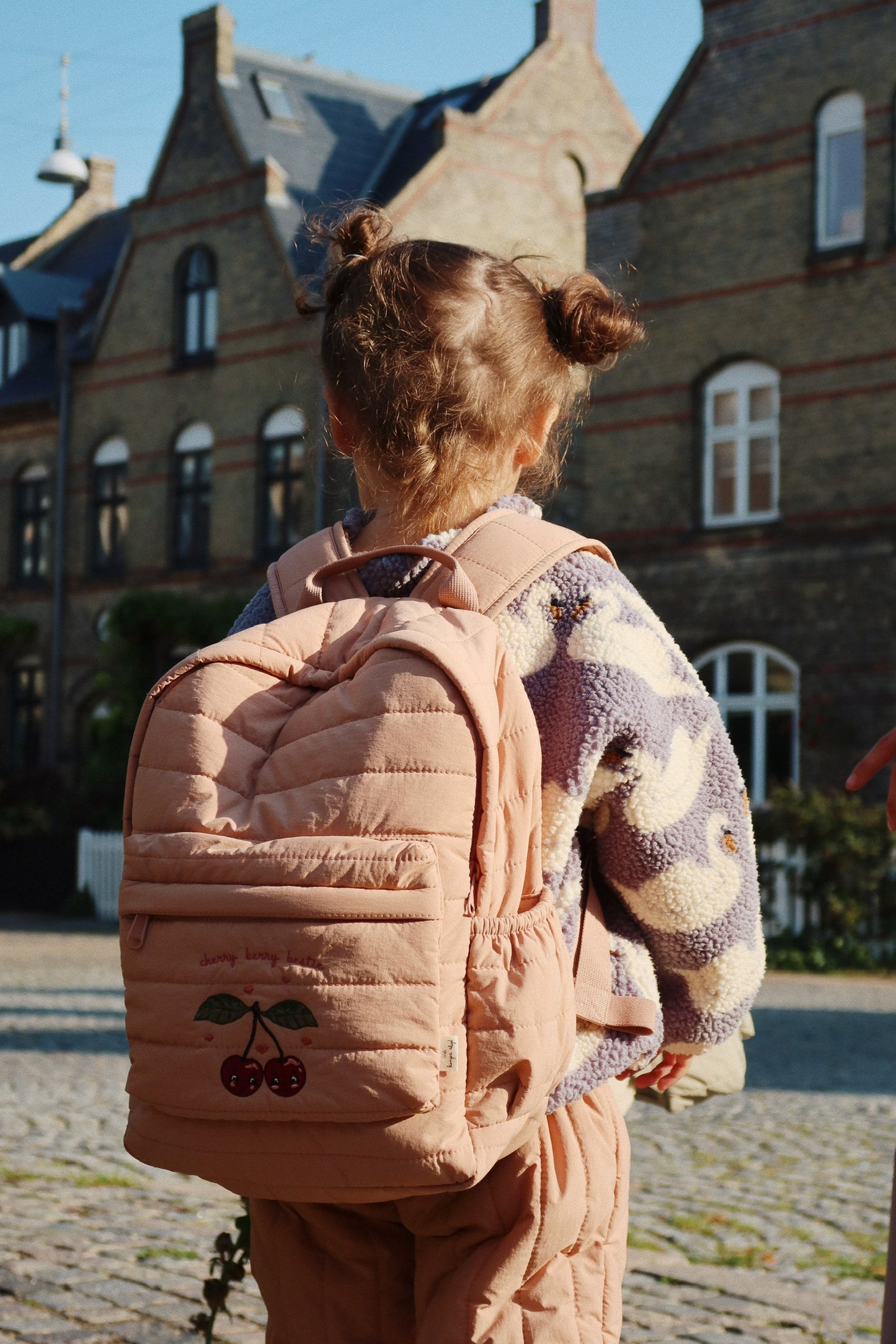 Juno Quilted backpack- Cherry