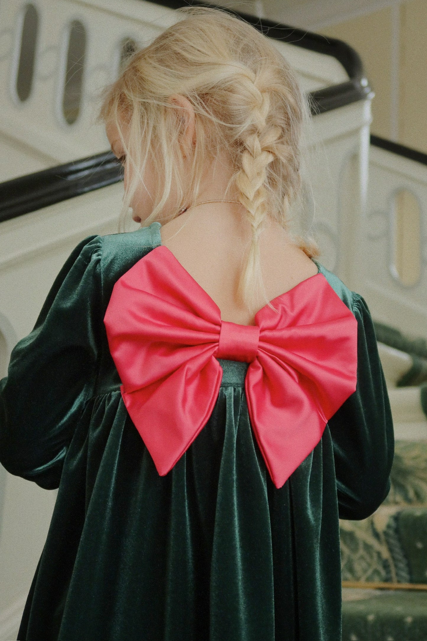 Gia Bow Dress- Pine Grove