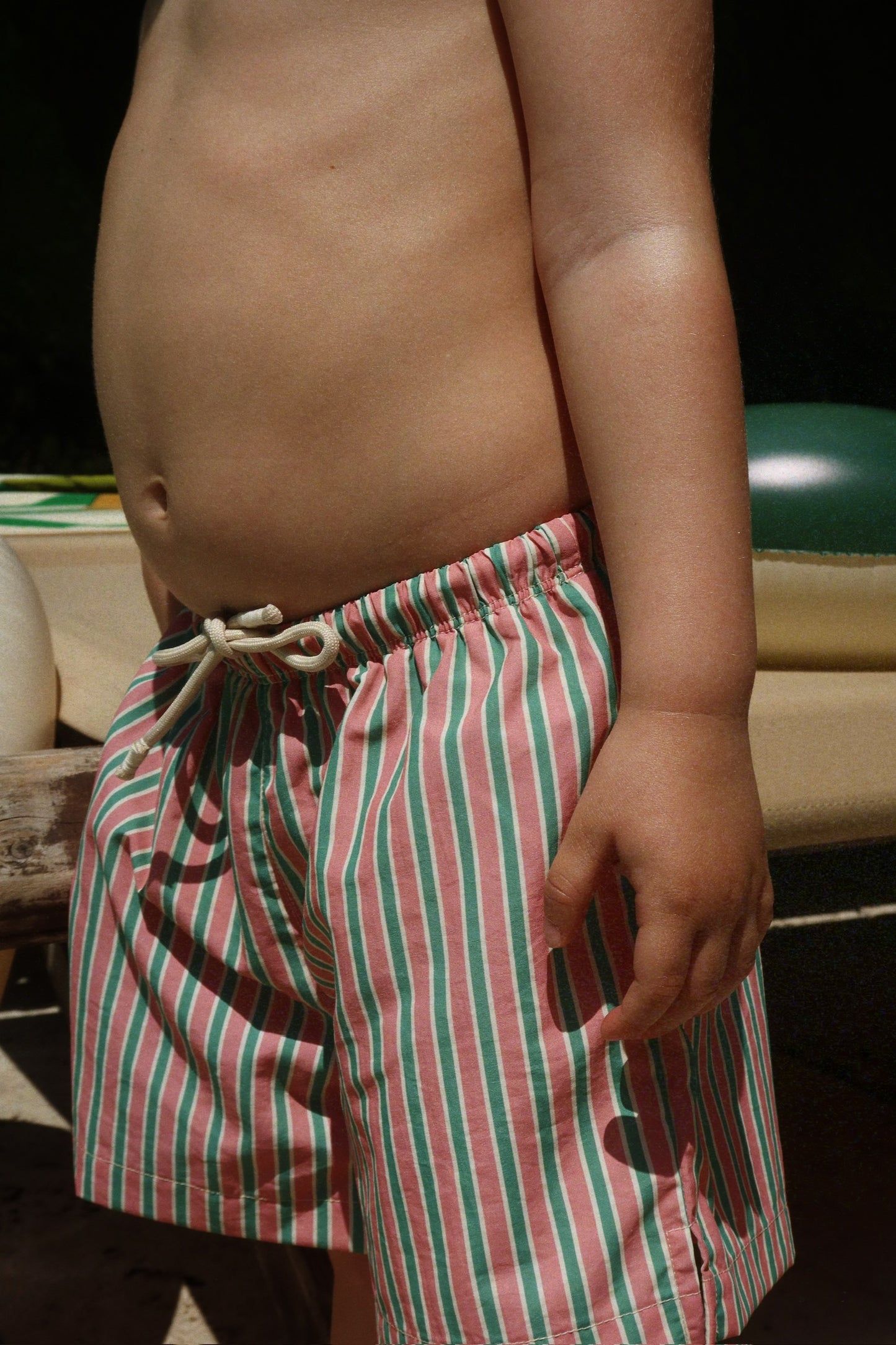 Asnou Swim Shorts-Blush Stripe- Boys Swimwear