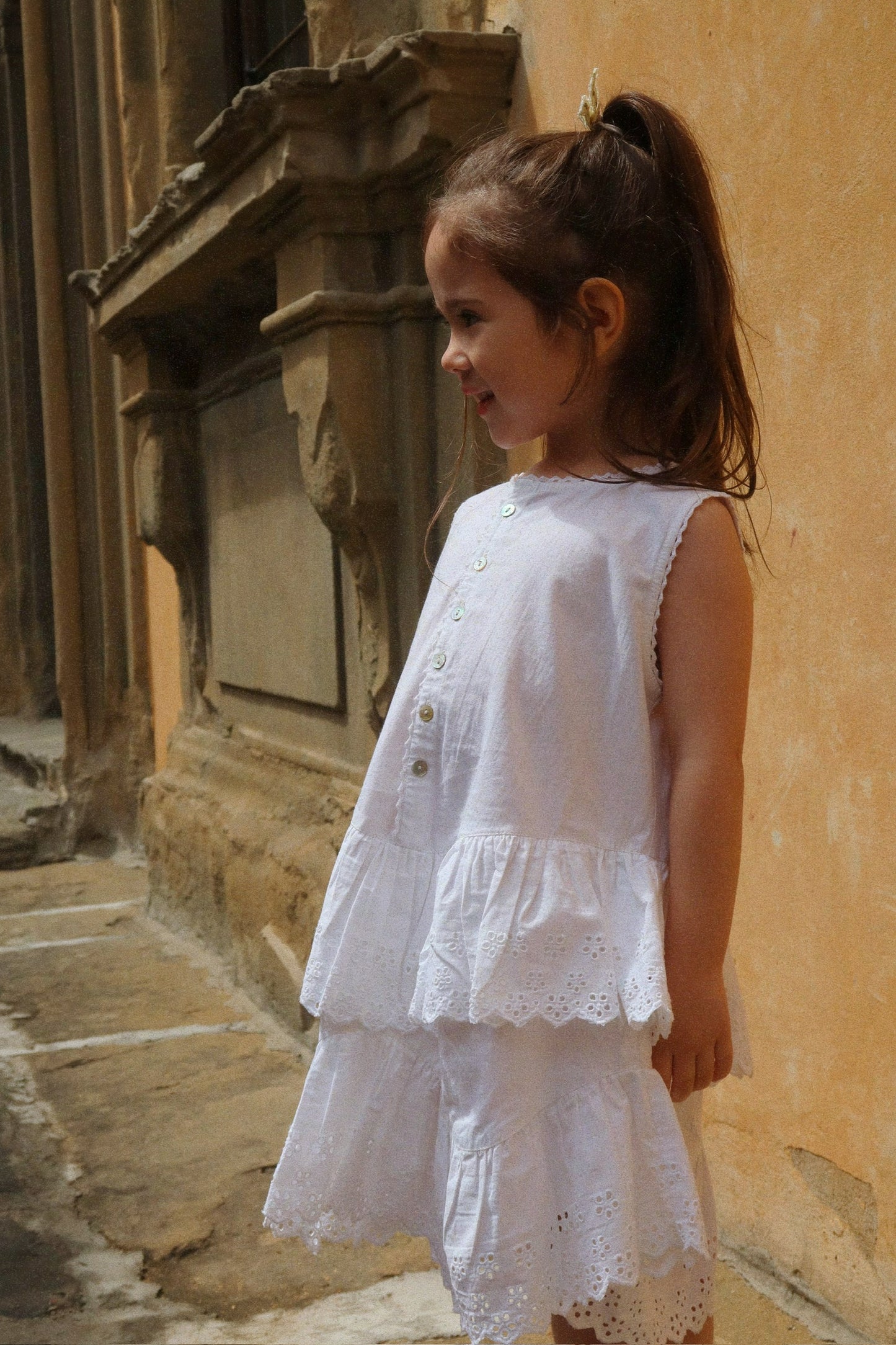 Evelina Dress- Bright White- Girls Summer Dress
