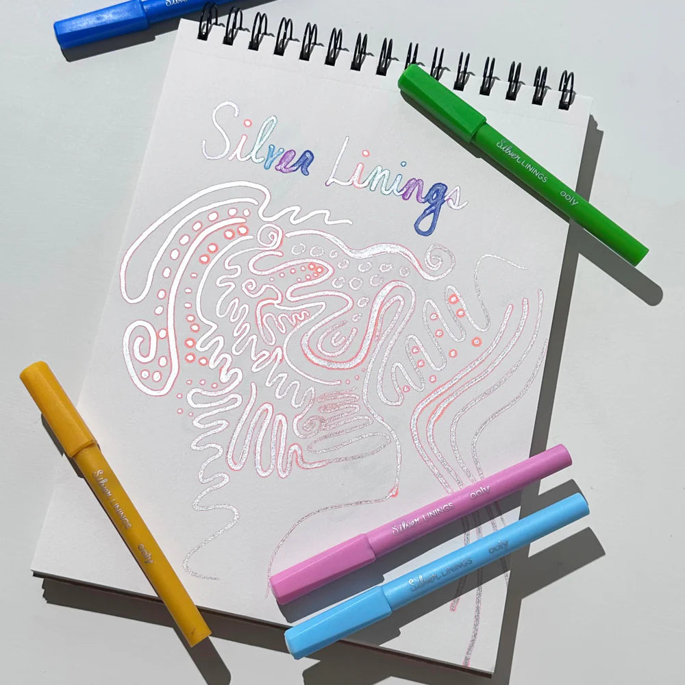 Silver Linings Outline Markers - Set Of 6