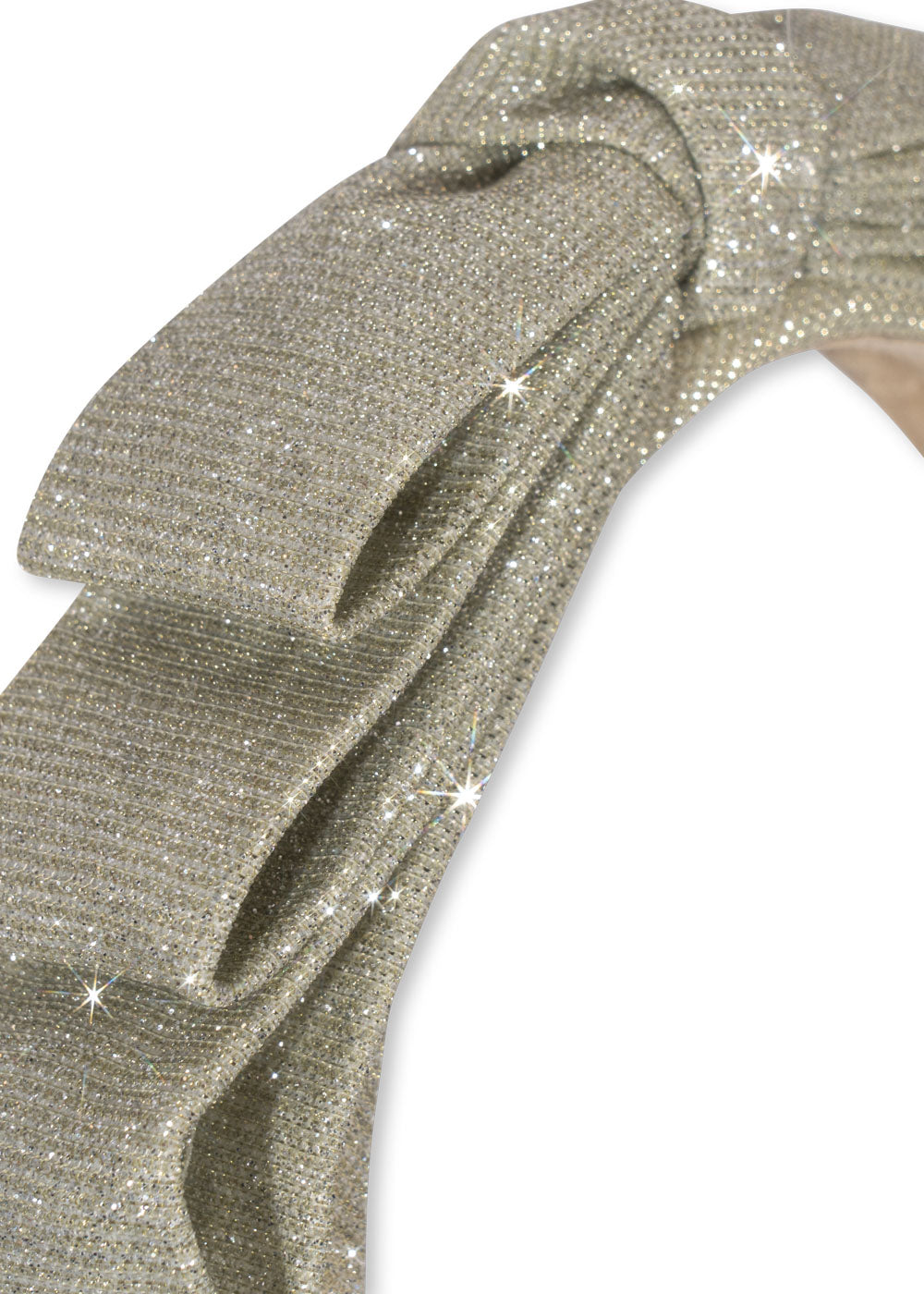 Glitter Bow Hairbrace- Silver