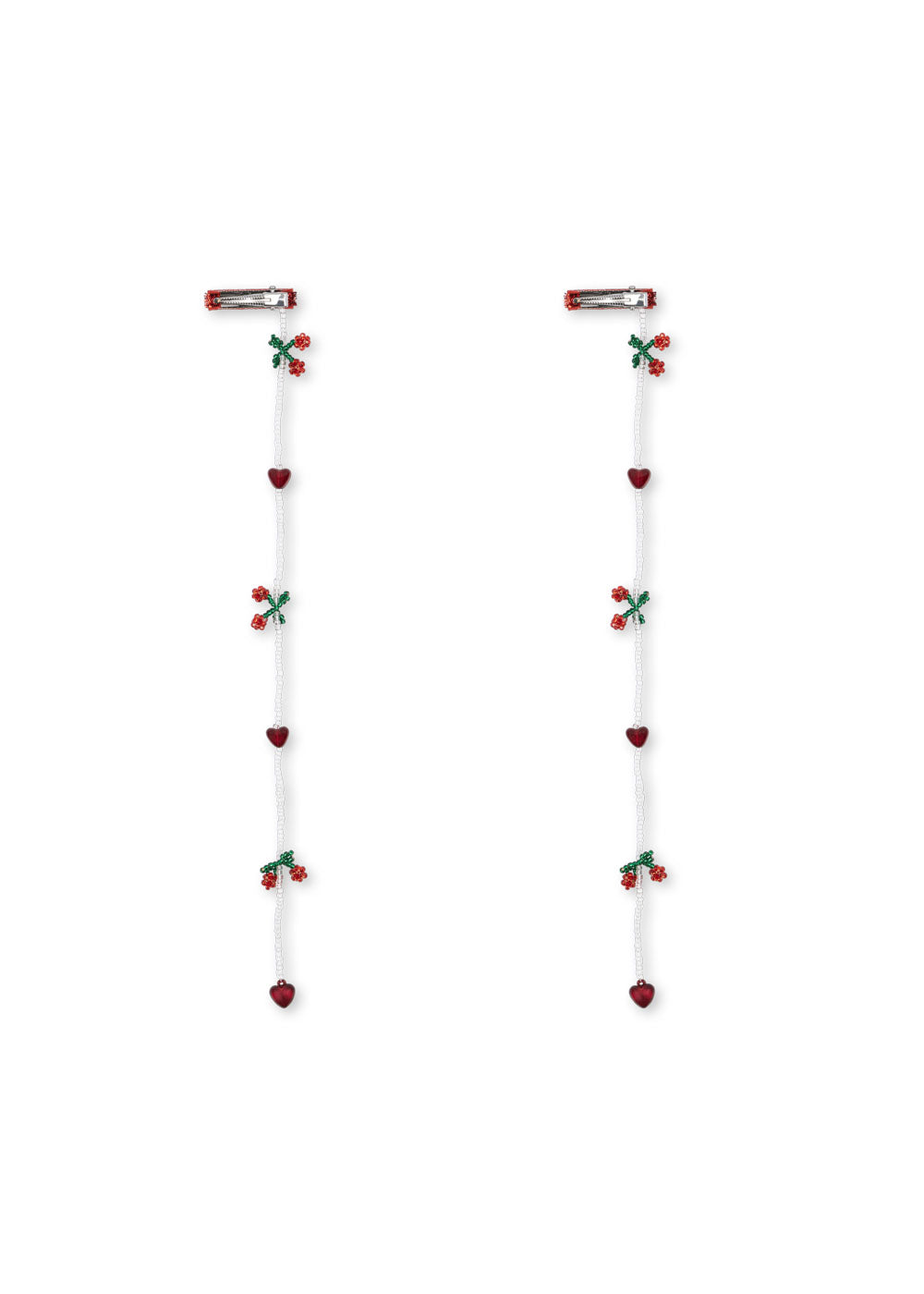 Pearly Tassel Hair Clip- Red