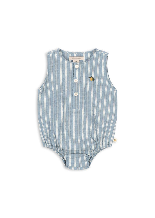 Elliot Romper- Trio Bleu Stripe- Baby Wear