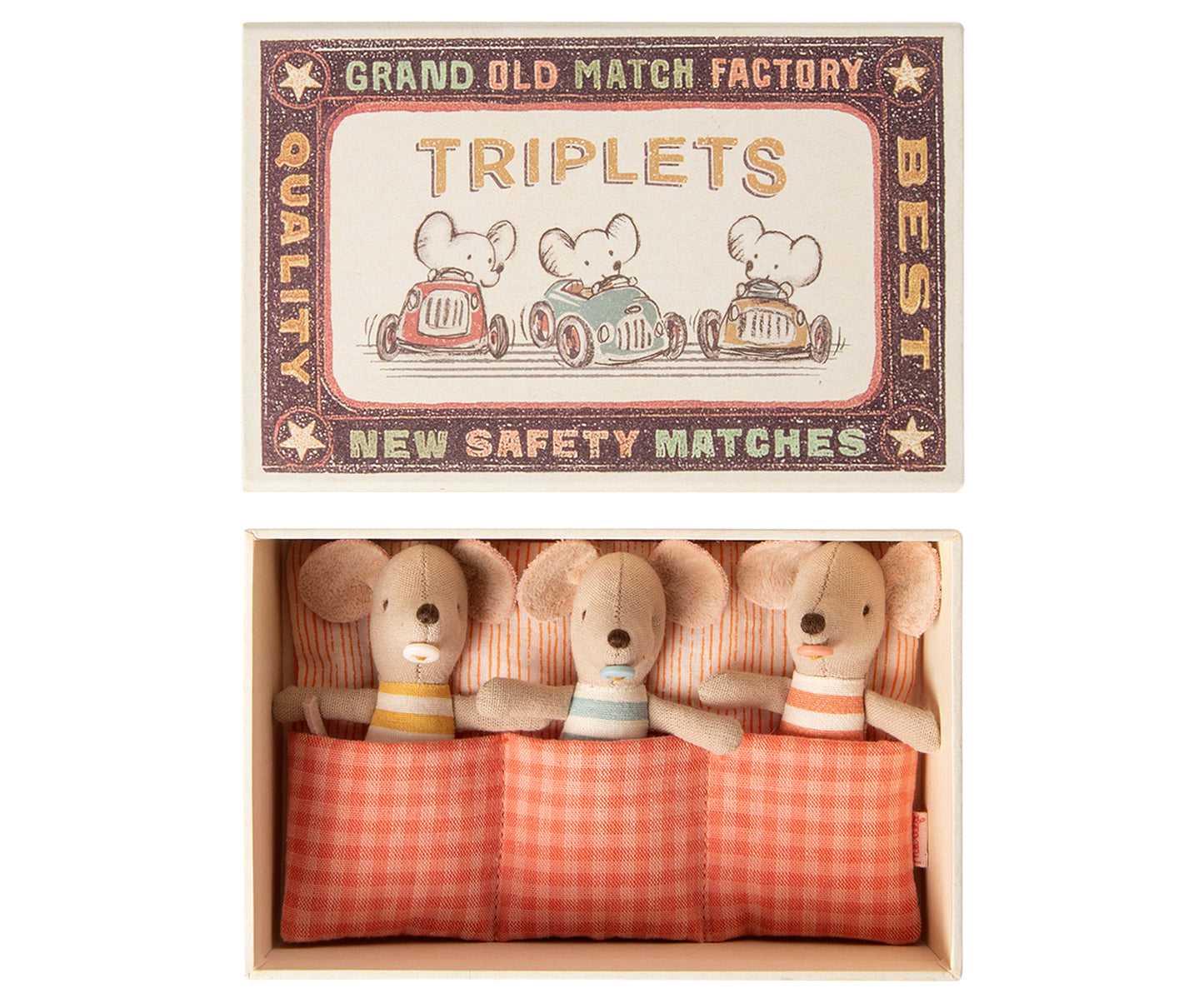 Triplets Baby Mice in Matchbox