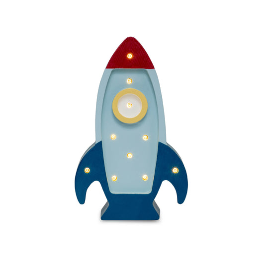 Mini Space Rocket Lamp (Teal)