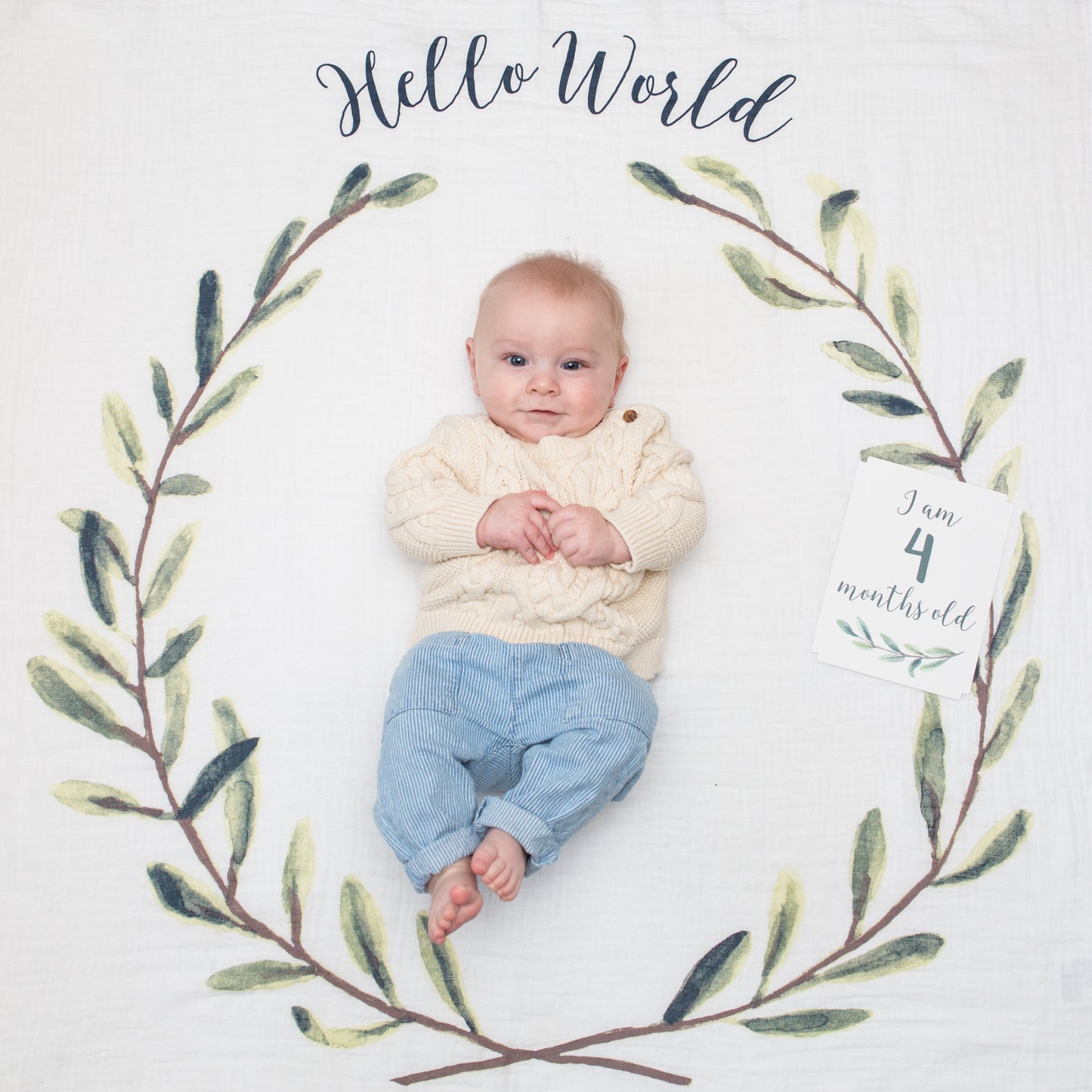 Hello World- Baby’s First Years Blanket & Card Set